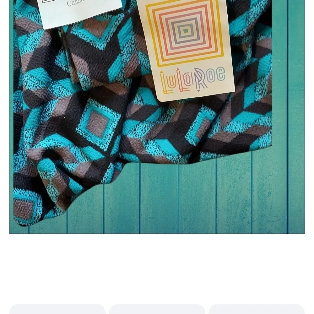 NWT LuLaRoe Black and Teal Cassie Patterned Pencil Skirt ~size SMALL